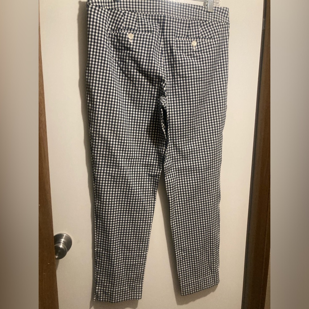 Talbots Women's Black and White Checkered Ankle Pants - Picture 2 of 5
